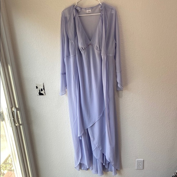 Cabernet Sleepwear 2 Piece Whimsical Maxi Lavender Long Sleeve Robe/Nightgown L - Picture 1 of 9
